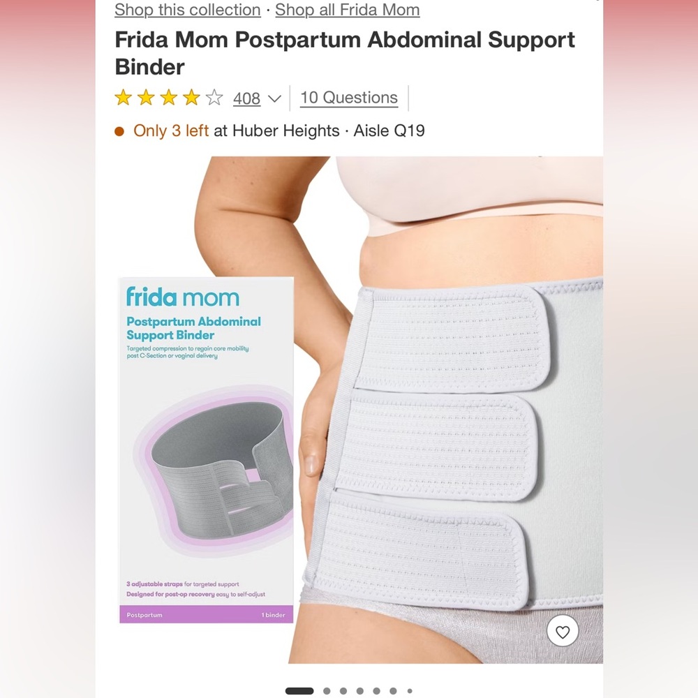 Frida Mom White Postpartum Abdominal Support Binder